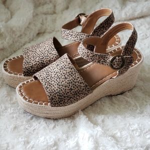 Cheetah platform sandals